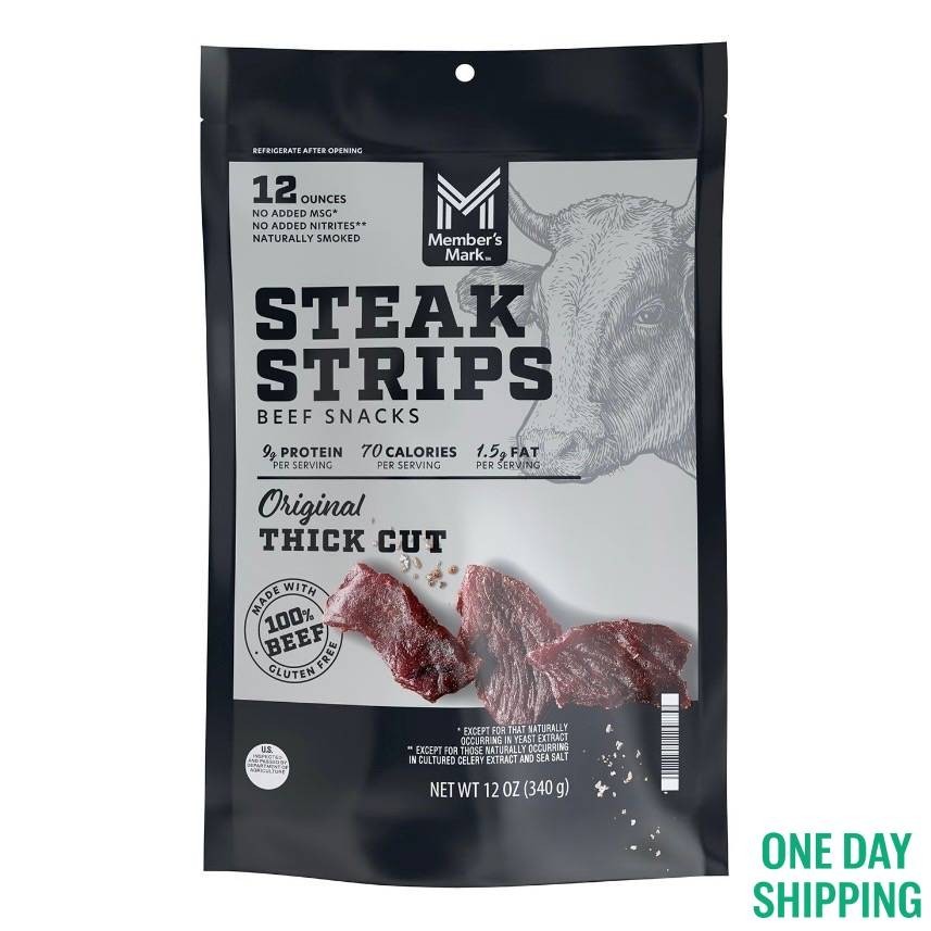 Member’s Mark Beef Steak Strips 12 oz High-Quality Protein Snack