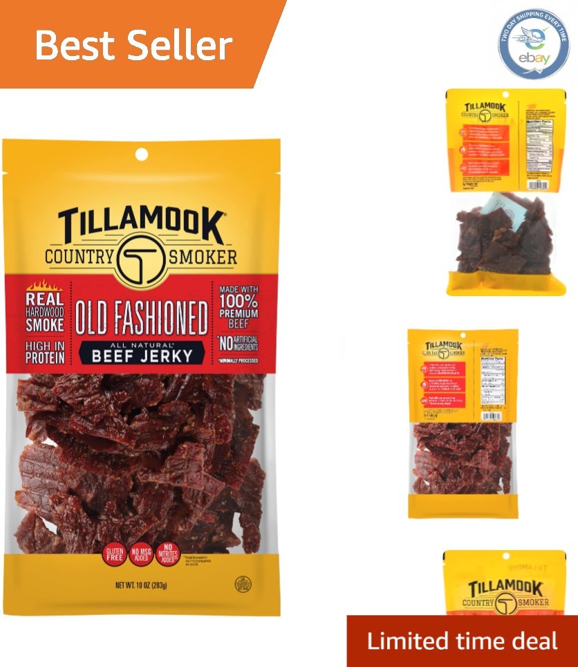 Tillamook 10oz Old Fashioned Hardwood Smoked Beef Jerky – Healthy Gourmet Snack