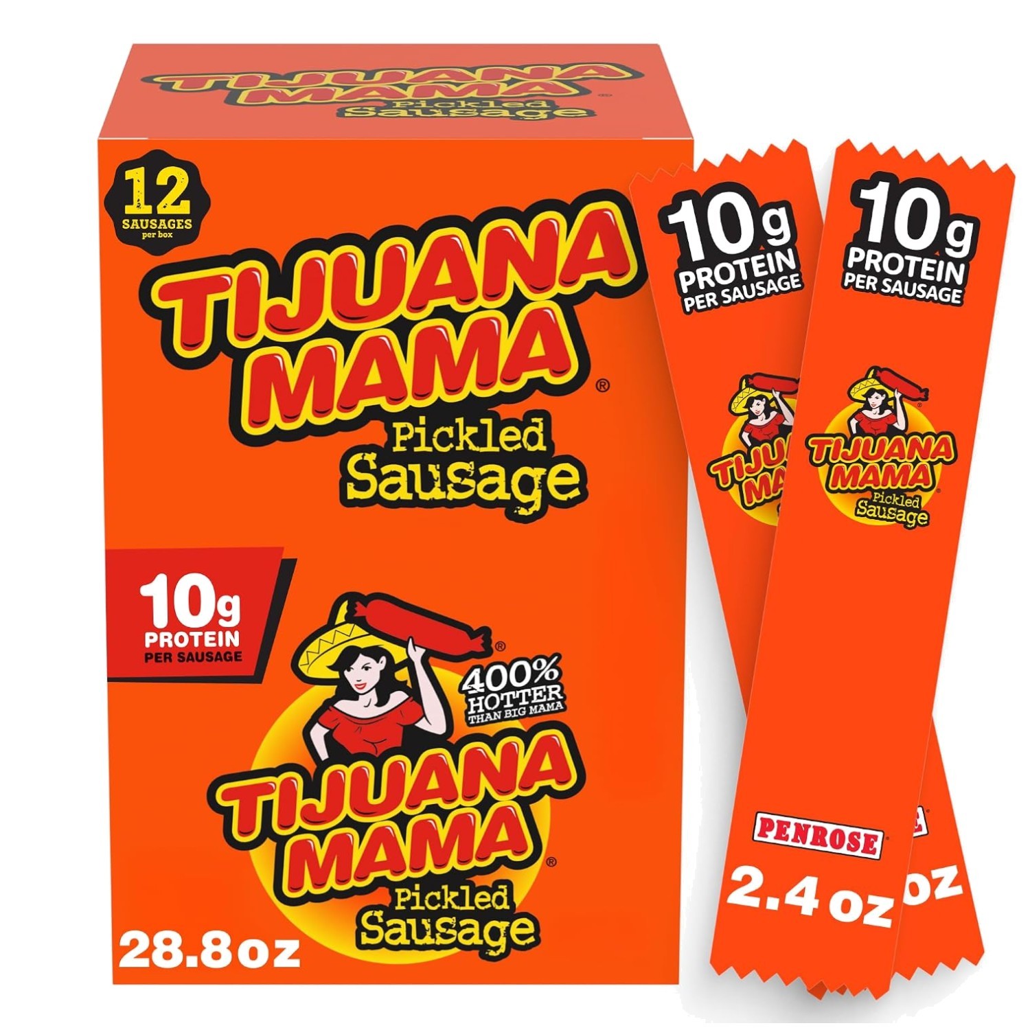 Tijuana Mama Pickled Sausages, Chicken & Pork – 12 Pack