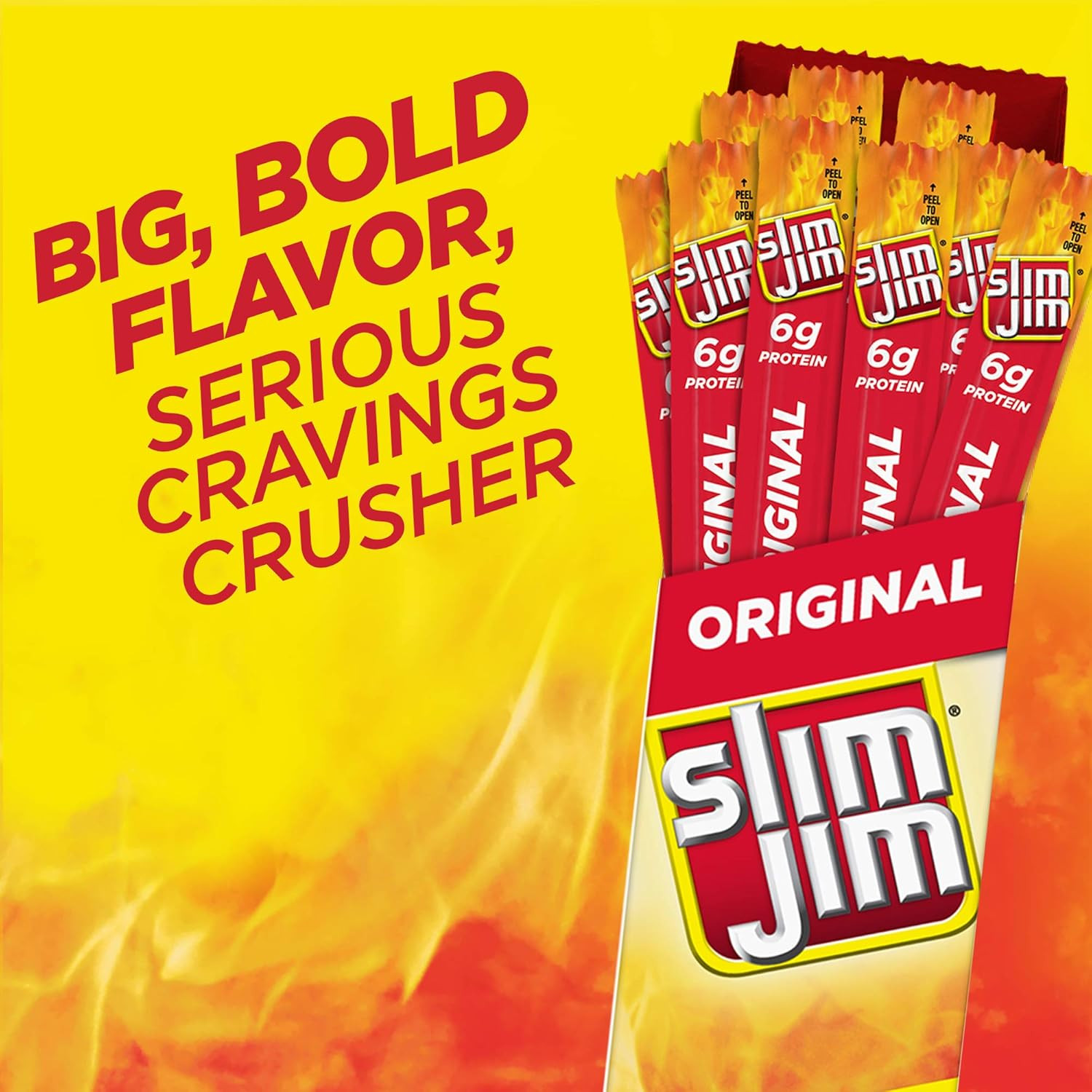 Giant Smoked Meat Sticks, Original Flavor, 6G Protein per Stick, 0.97 Oz. (24…