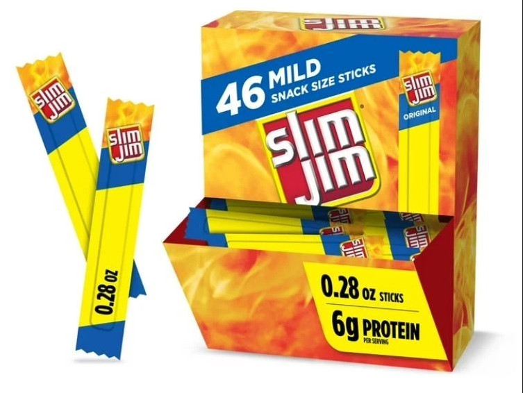 Slim Jim Mild Smoked Meat Sticks – 46 Count Bulk Box