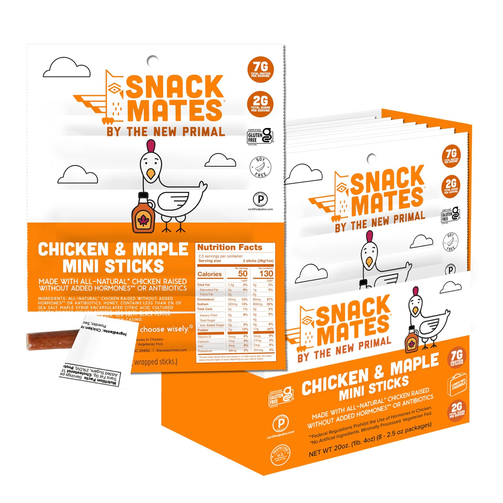 The New Primal Snack Mates Chicken & Maple Sticks Gluten Free Healthy Snacks …