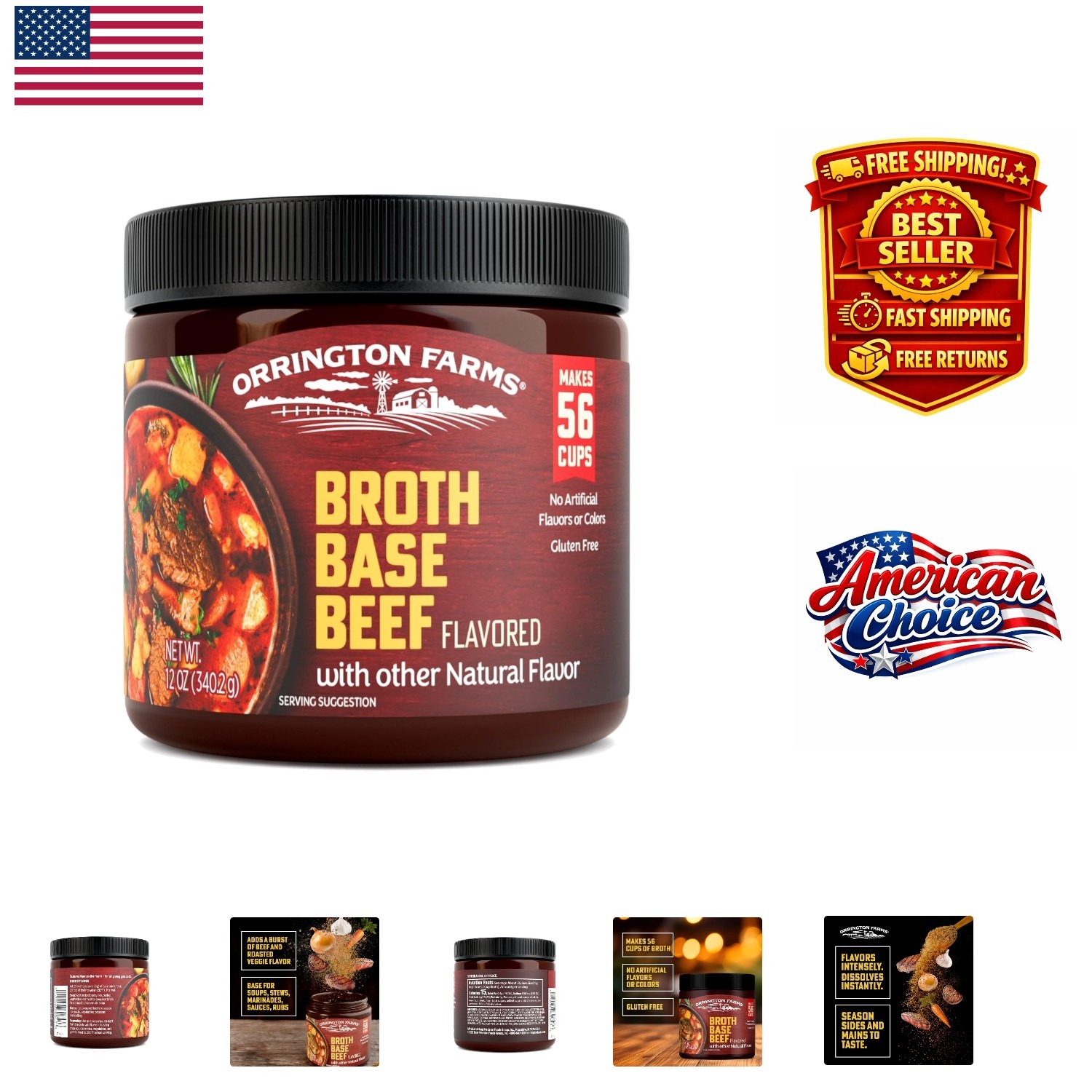 12 oz Jar of Granulated Beef Bouillon – Easy-to-Use, Season-to-Taste Flavor