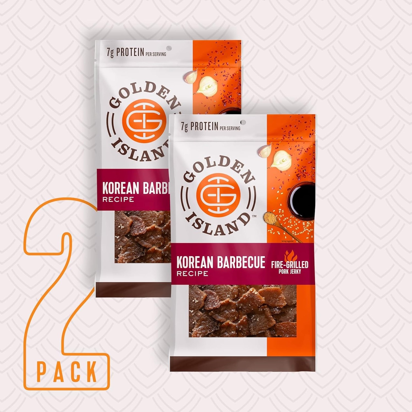 Golden Island Pork Jerky 9Oz Pack Of 2 Korean Bbq Protein Snack Gluten Free