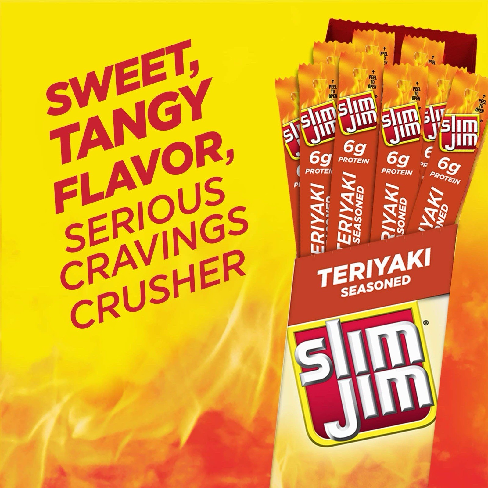 Slim Jim Giant Smoked Meat Sticks, Teriyaki 🥢0.97 oz. (24 Count)