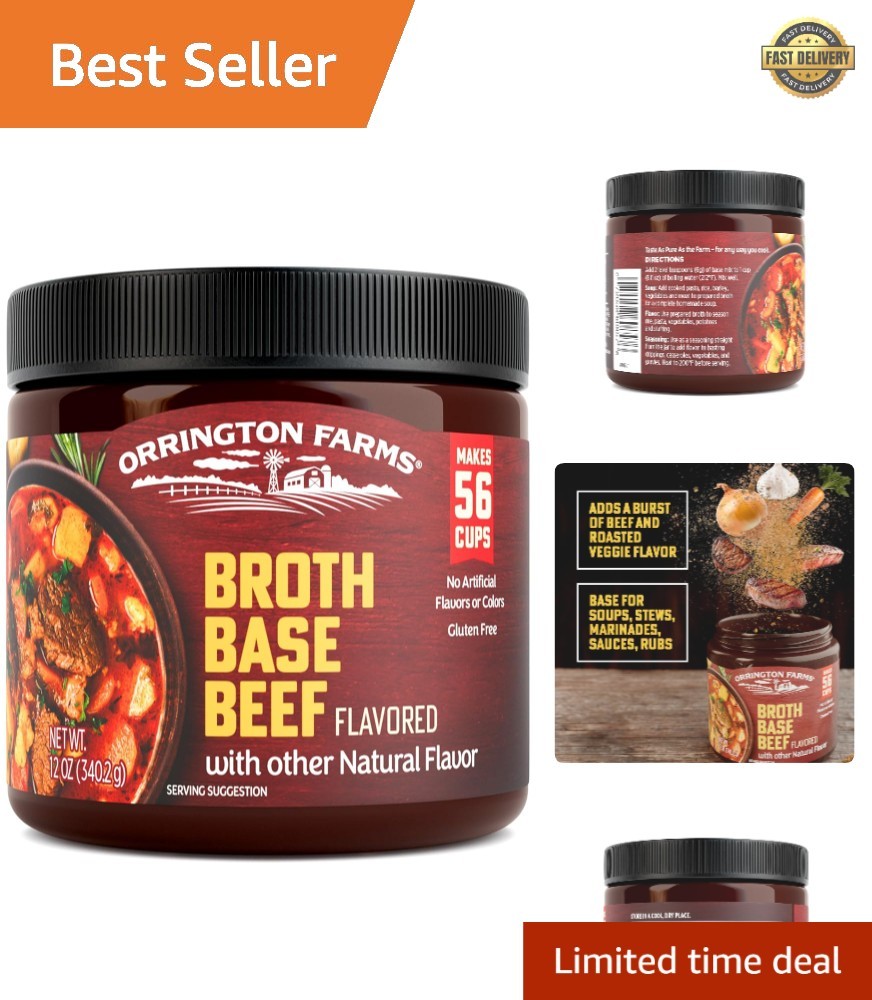 Beef Flavored Broth Base, Granulated Beef Flavored Bouillon, Versatile Usage,…