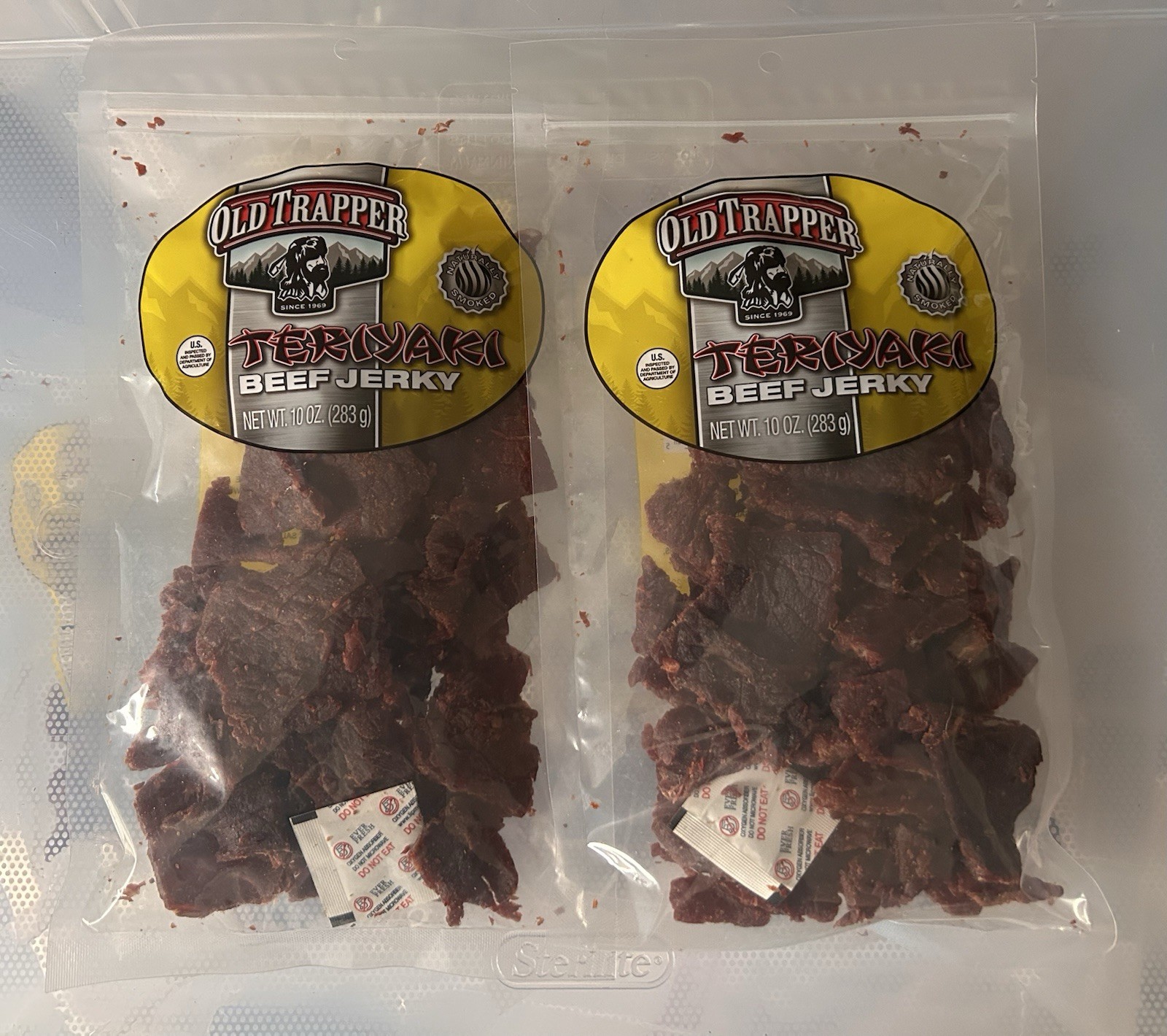 Lot Of [2] Old trapper Teriyaki beef Jerky, 10oz Bags, Exp. O7/27 – 08/27