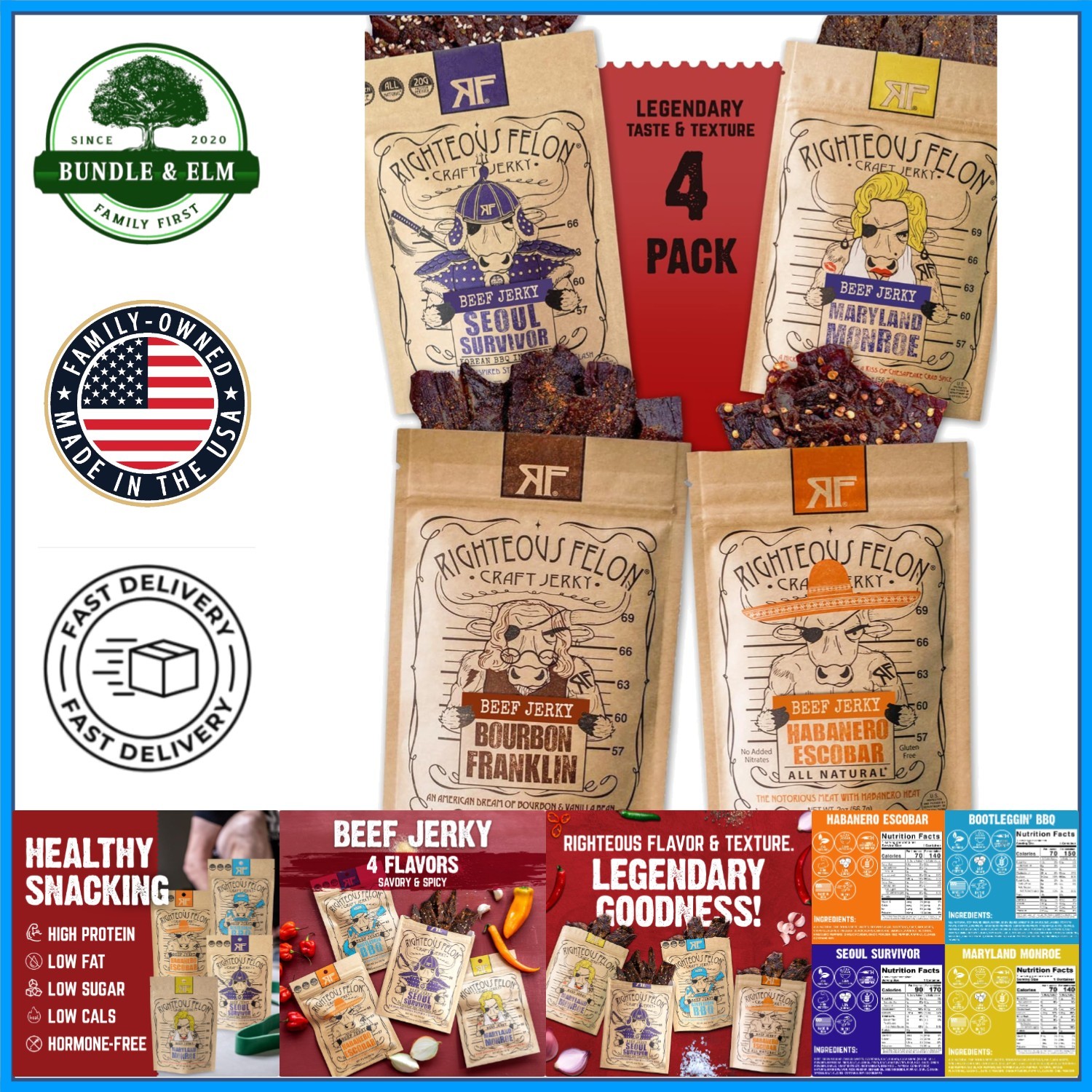 Snack Variety Pack of Spicy Beef Jerky, Perfect for Bold Taste Lovers