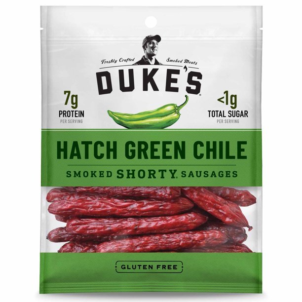 Duke’s Hatch Green Chile Smoked Shorty Sausages, Keto Friendly, 5 oz