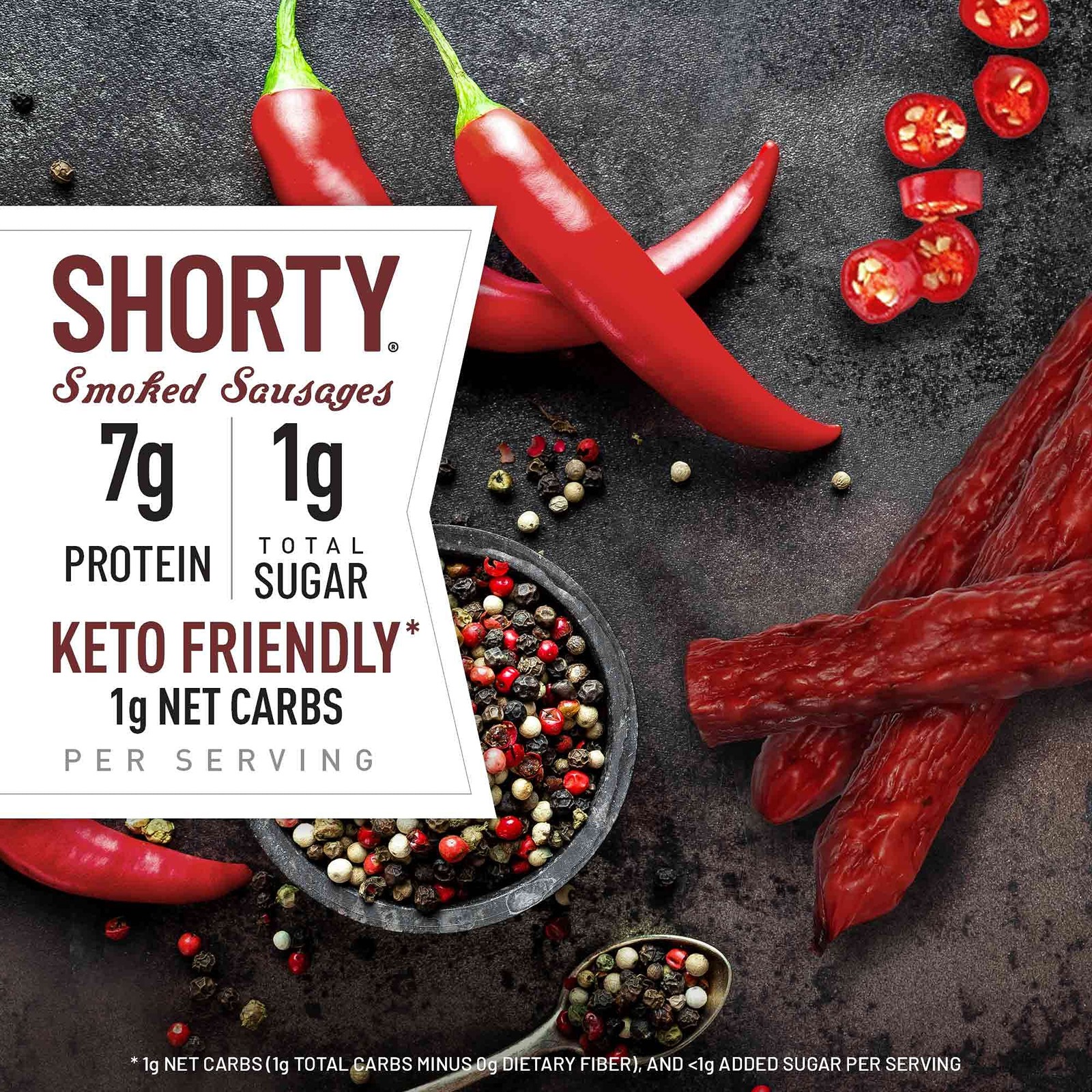 Pork Hot & Spicy Smoked Sausages, 7g Protein, 5 oz. (Pack of 8)