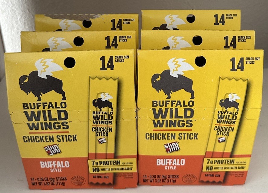 6 PACK Buffalo Wild Wings Slim Jim Buffalo Style Sticks 3.92 oz (14 sticks)