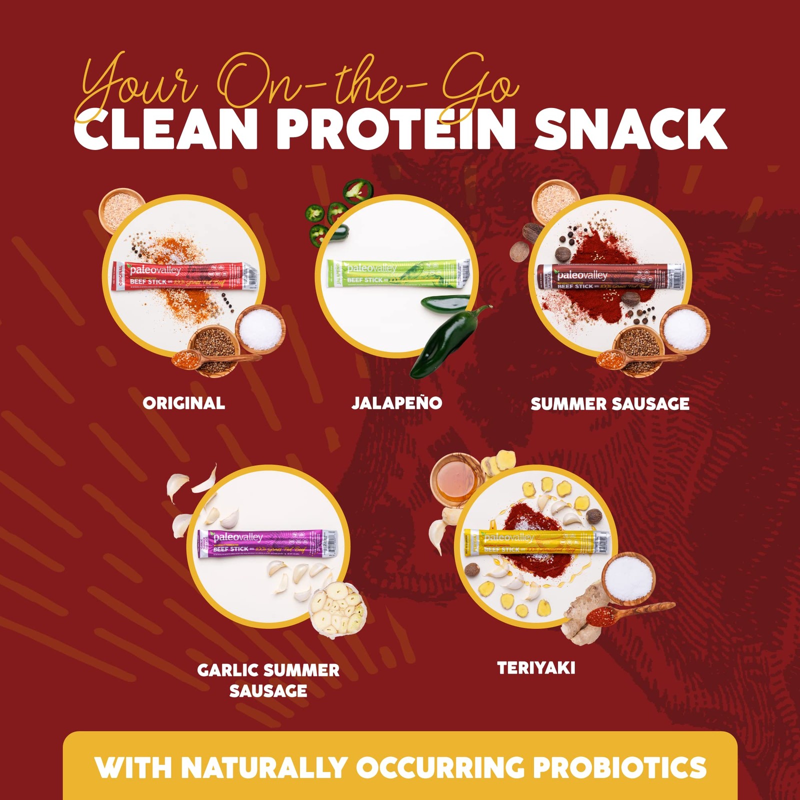 Paleovalley 100% Grass Fed Original Beef Sticks – 1 Ounce (Pack of 10)