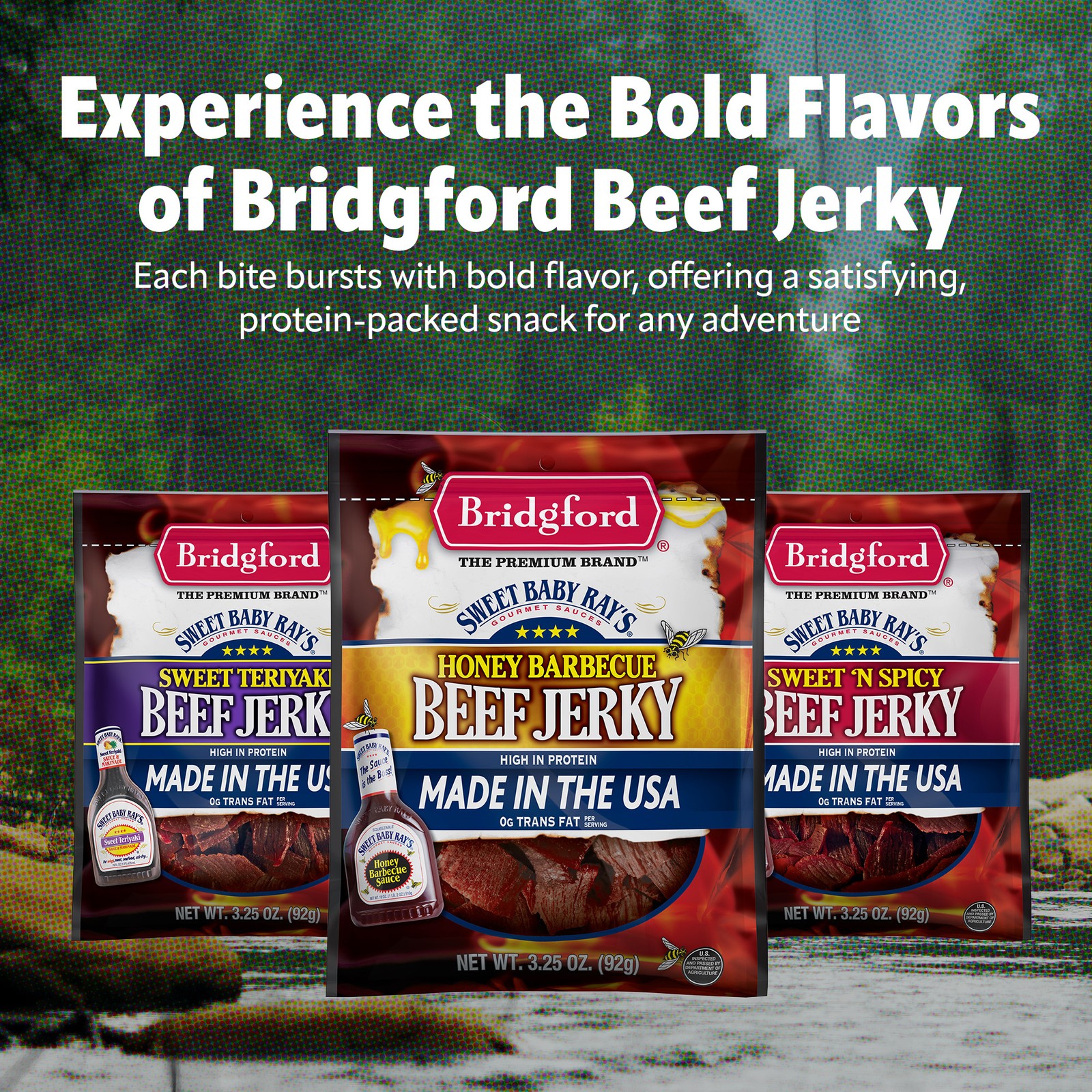 Bridgford Sweet Baby Ray’s High Protein Beef Jerky, 10 oz (Pack of 3)