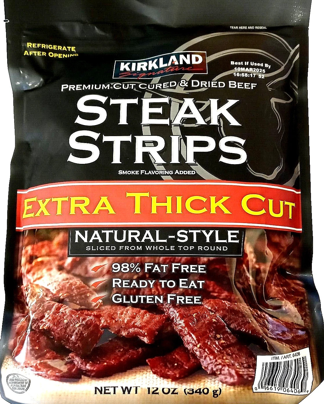 Kirkland Signature Premium Extra Thick Cut Steak Strips 12 Oz (380g) EXP 03/2027