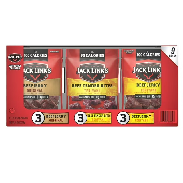 Jack Link’s Beef Jerky, Variety Pack, 1.25 oz., 9 pk.