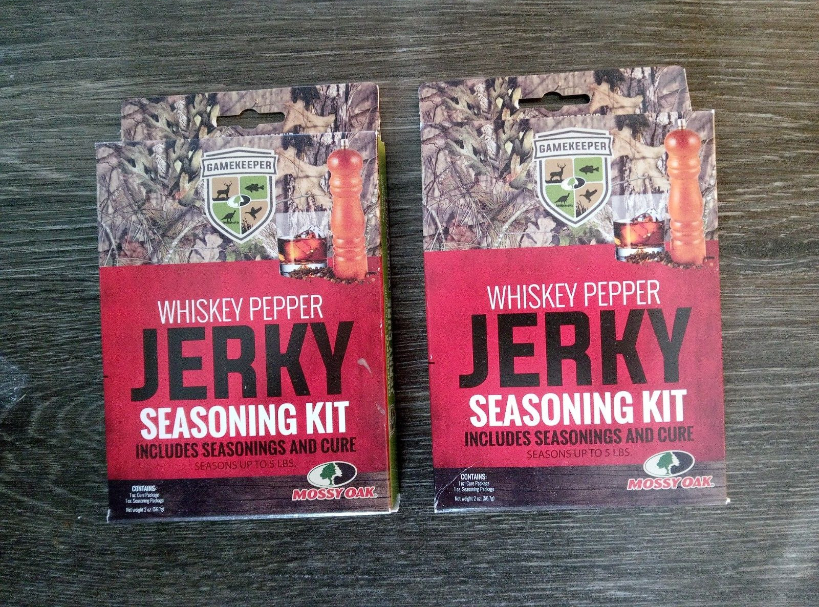 2 GameKeeper Mossy Oak Whiskey Pepper Jerky Seasoning Kit Makes Up To 5 Pounds