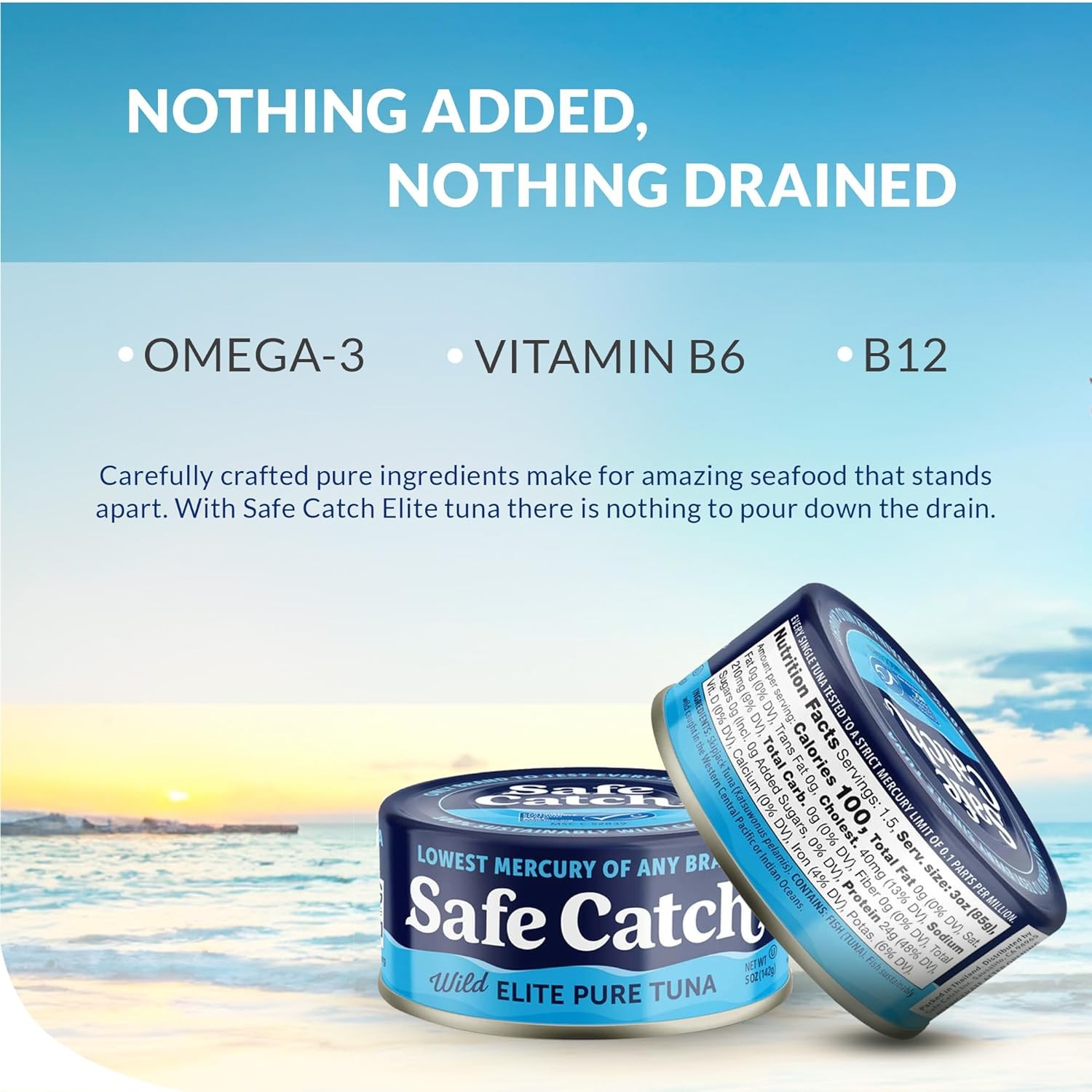 Safe Catch Canned Wild Tuna Fish, Caught, Lowest 5 Ounce (Pack of 12)