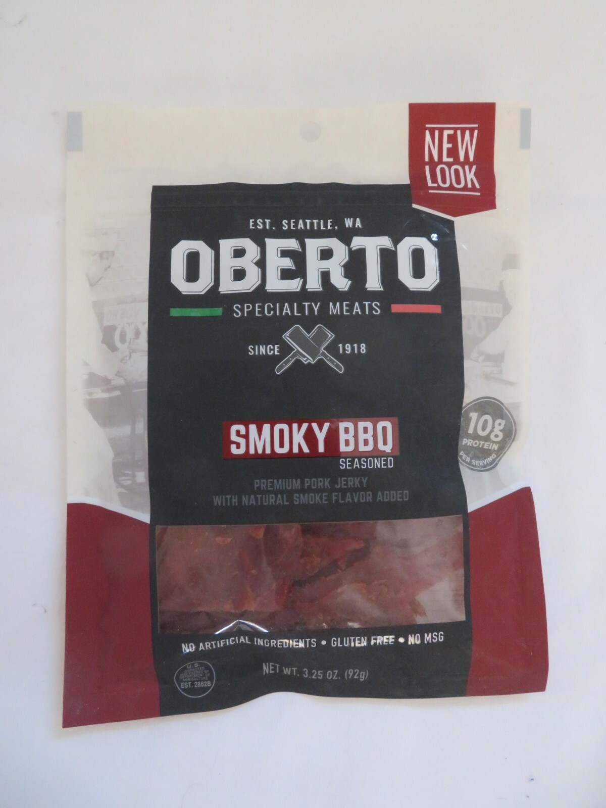 Oberto Specialty Meats Smokey BBQ Seasoned Premium Pork Jerky 3.25 Oz *