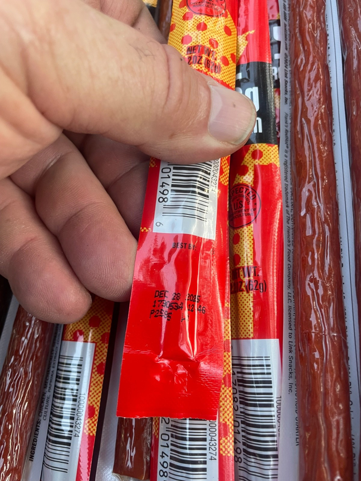 (24) Jack Link’s 100% Beef Franks Hot Sauce Beef Sticks, 1.84-2.2oz BB: 12-25/26