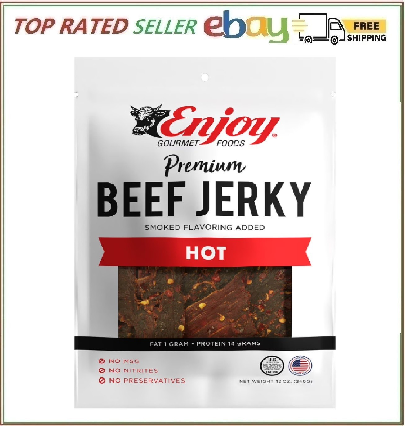 Enjoy Hot Beef Jerky, 12 oz.