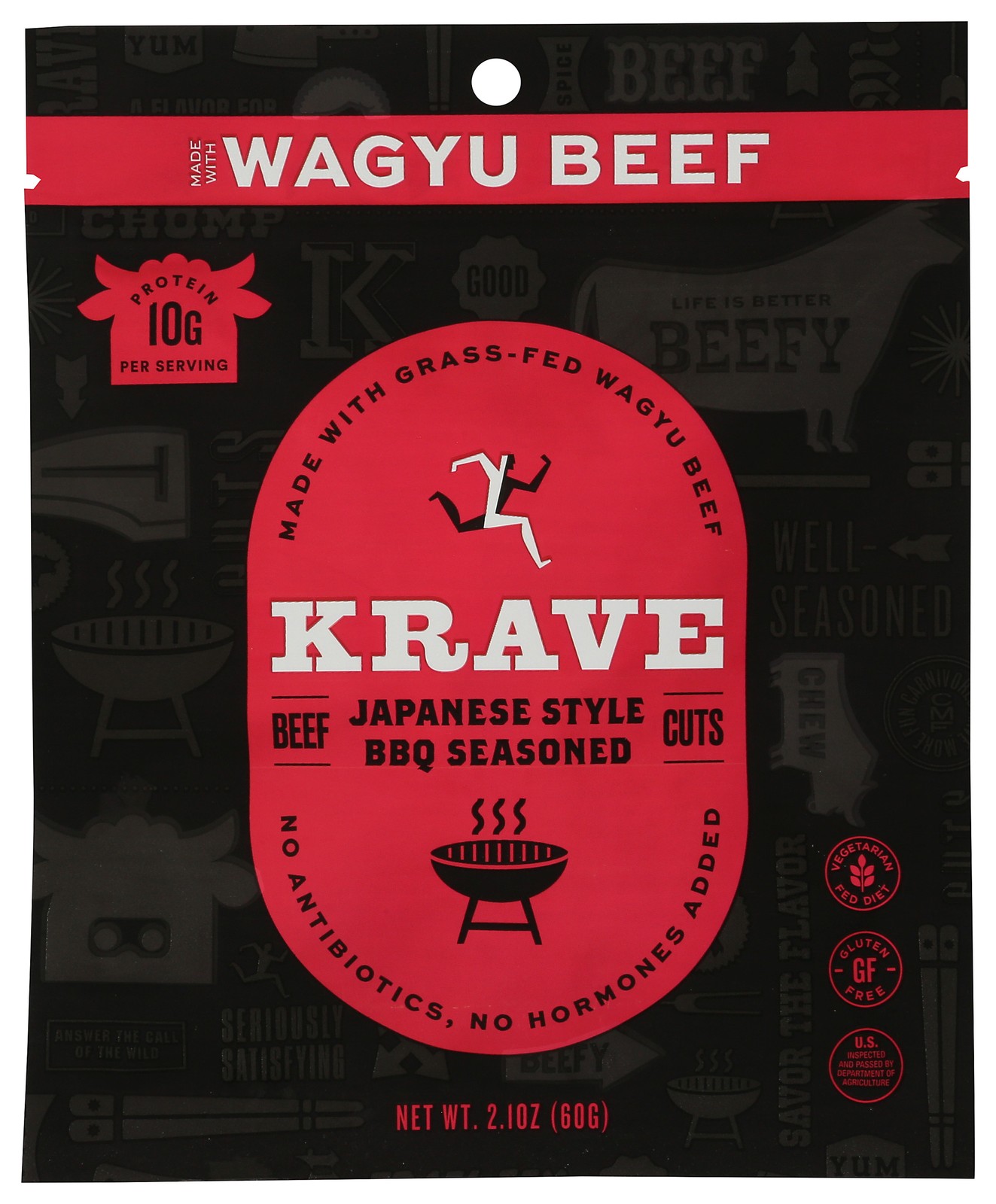 Krave Japanese Style Wagyu Beef Jerky Bbq Seasoned Seasoning 10G 8 Pack