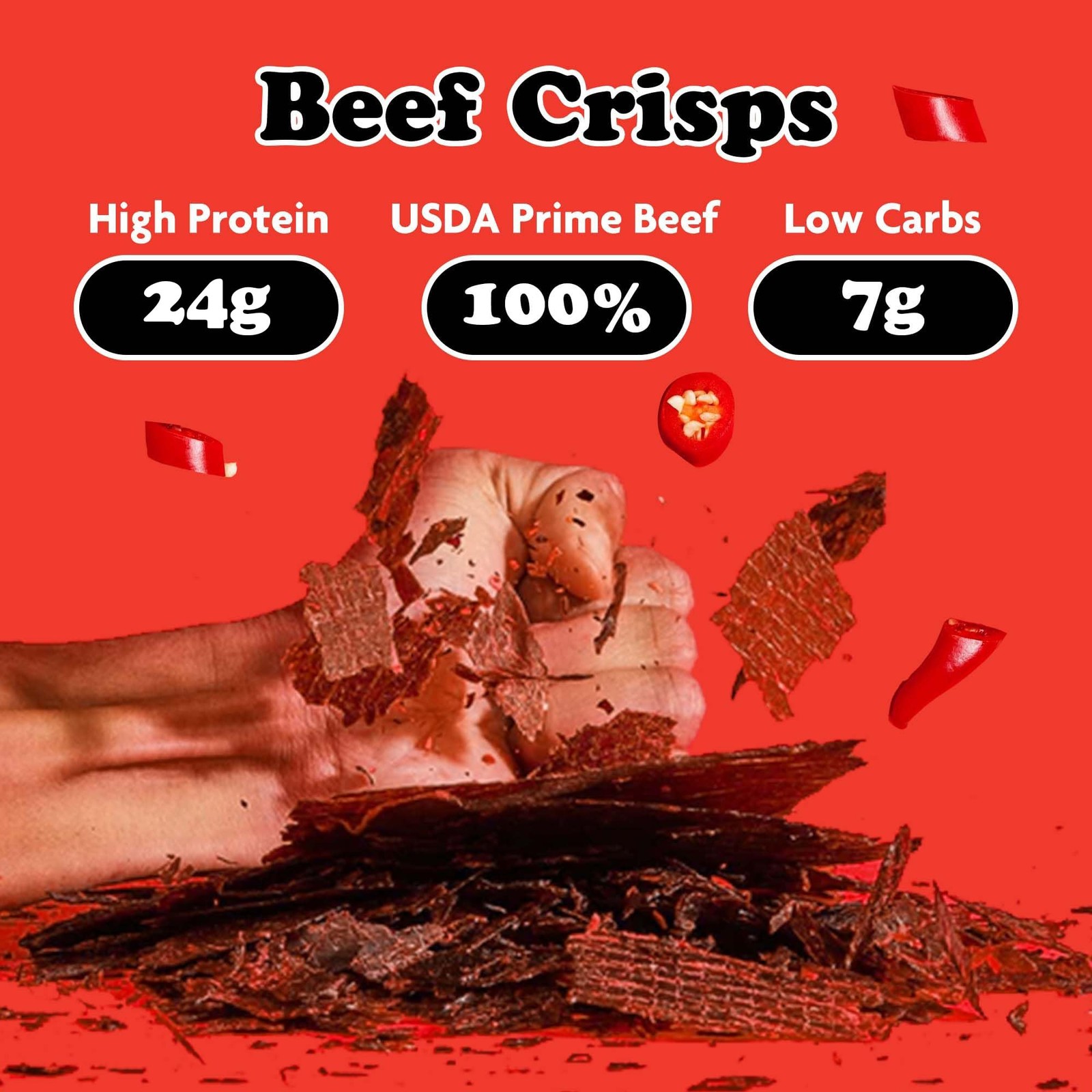 Yay’s Snacks Sweet and Spicy Beef Crisps | Crispy, Crunchy, High Protein Snac…