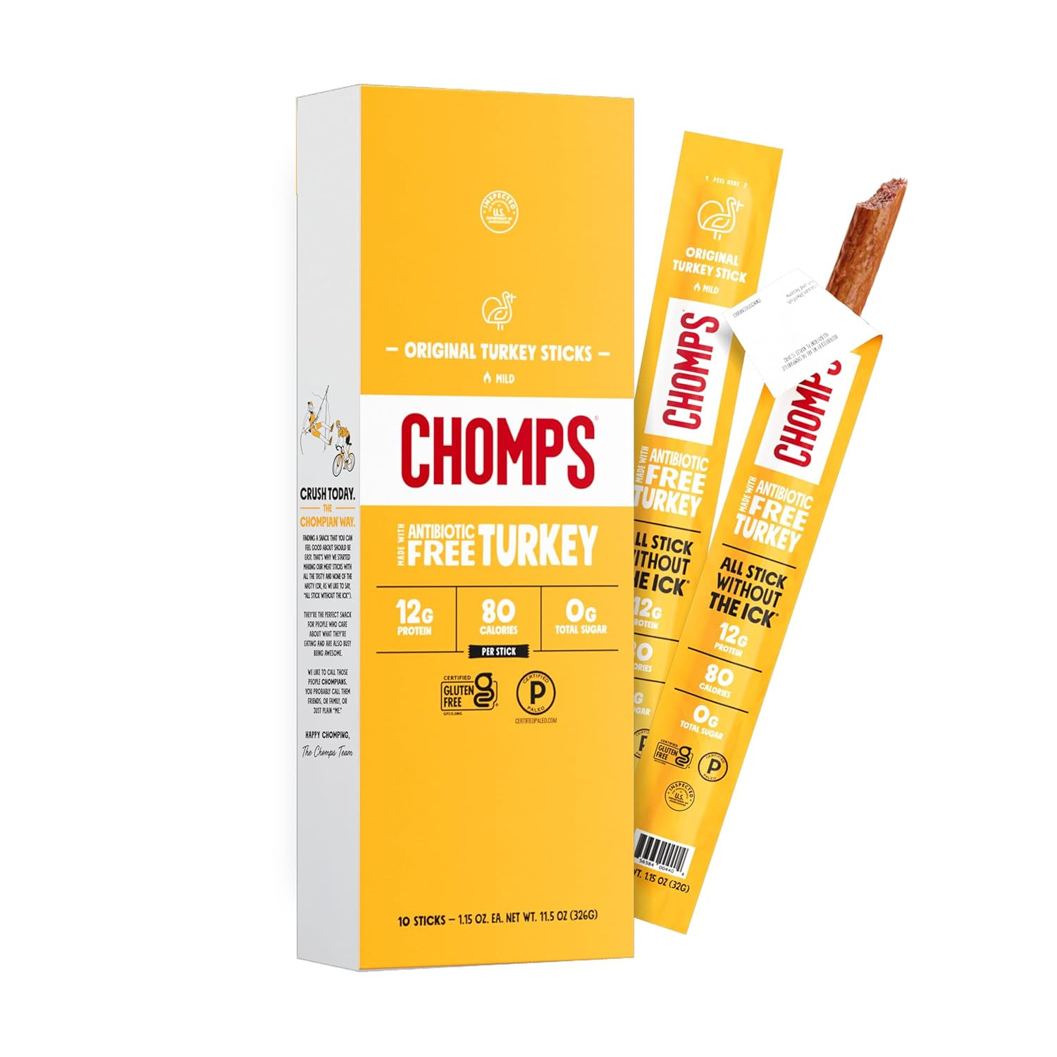 Original Turkey Jerky Meat Snack Sticks 10-Pack – Keto, Paleo, Low Carb, Whole30