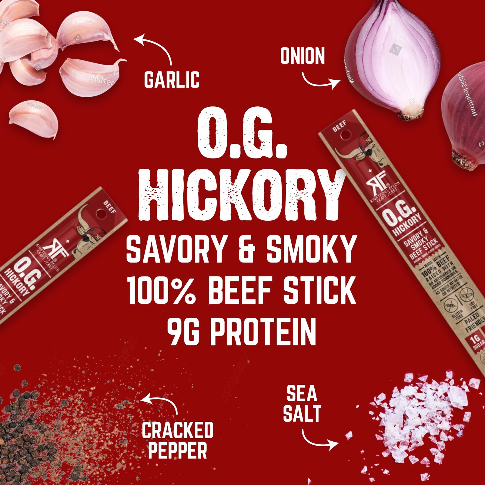 Righteous Felon Meat Sticks | 100% Beef Sticks | Gluten Free & Keto Meat Stic…