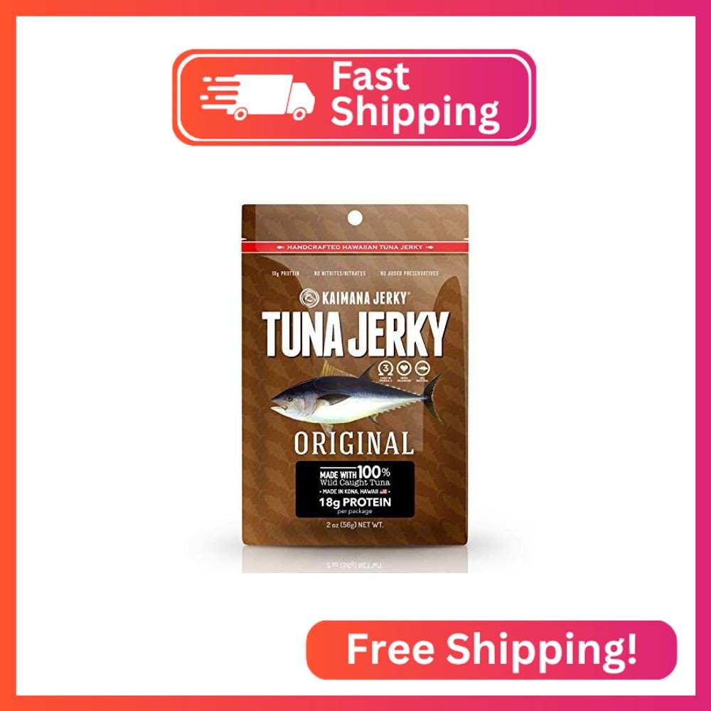 Kaimana Ahi Tuna Jerky – Paleo Style – Premium Fish Jerky Made in the USA. High