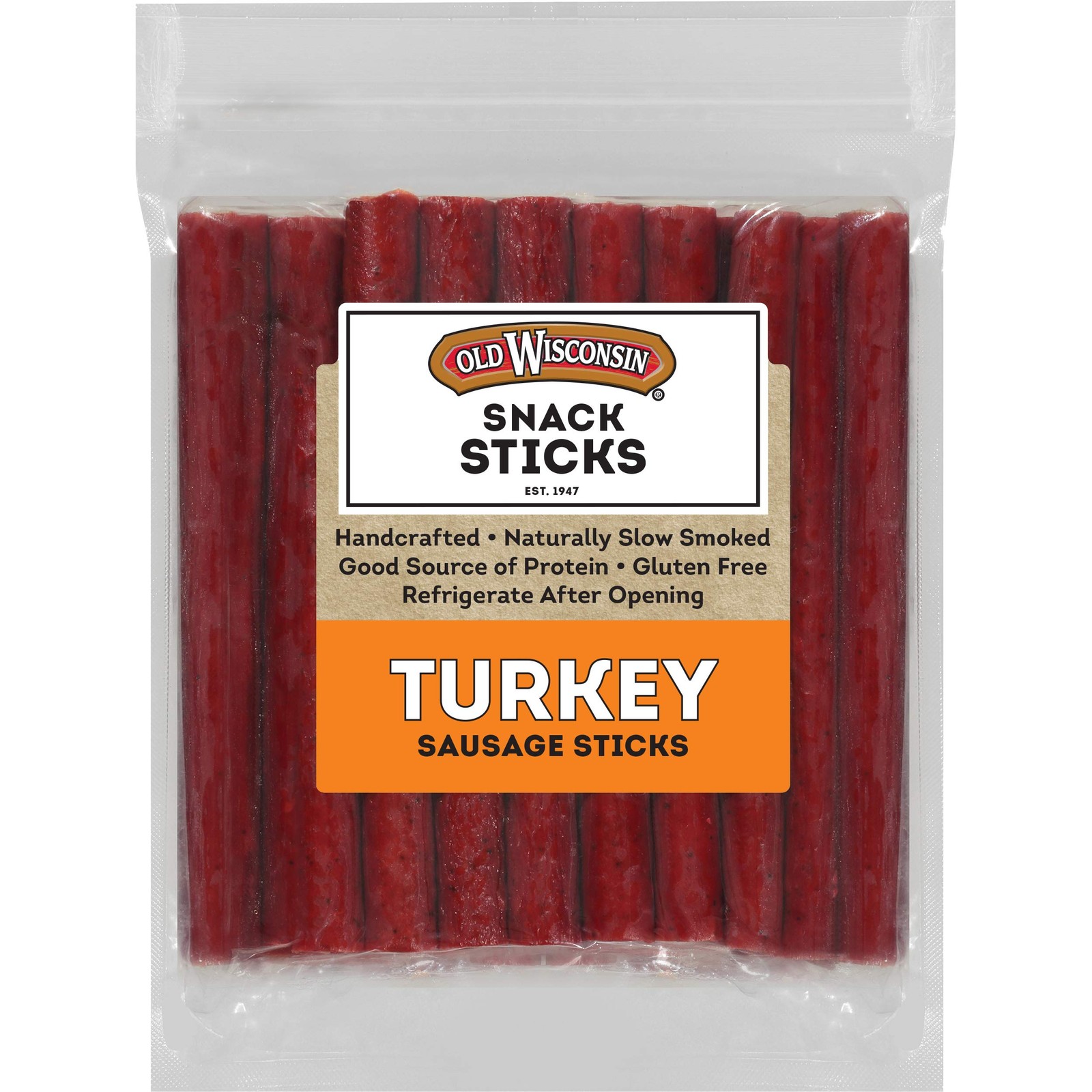 Turkey Sausage Snack Sticks, Naturally Smoked, Ready to Eat, High Protein, Lo…