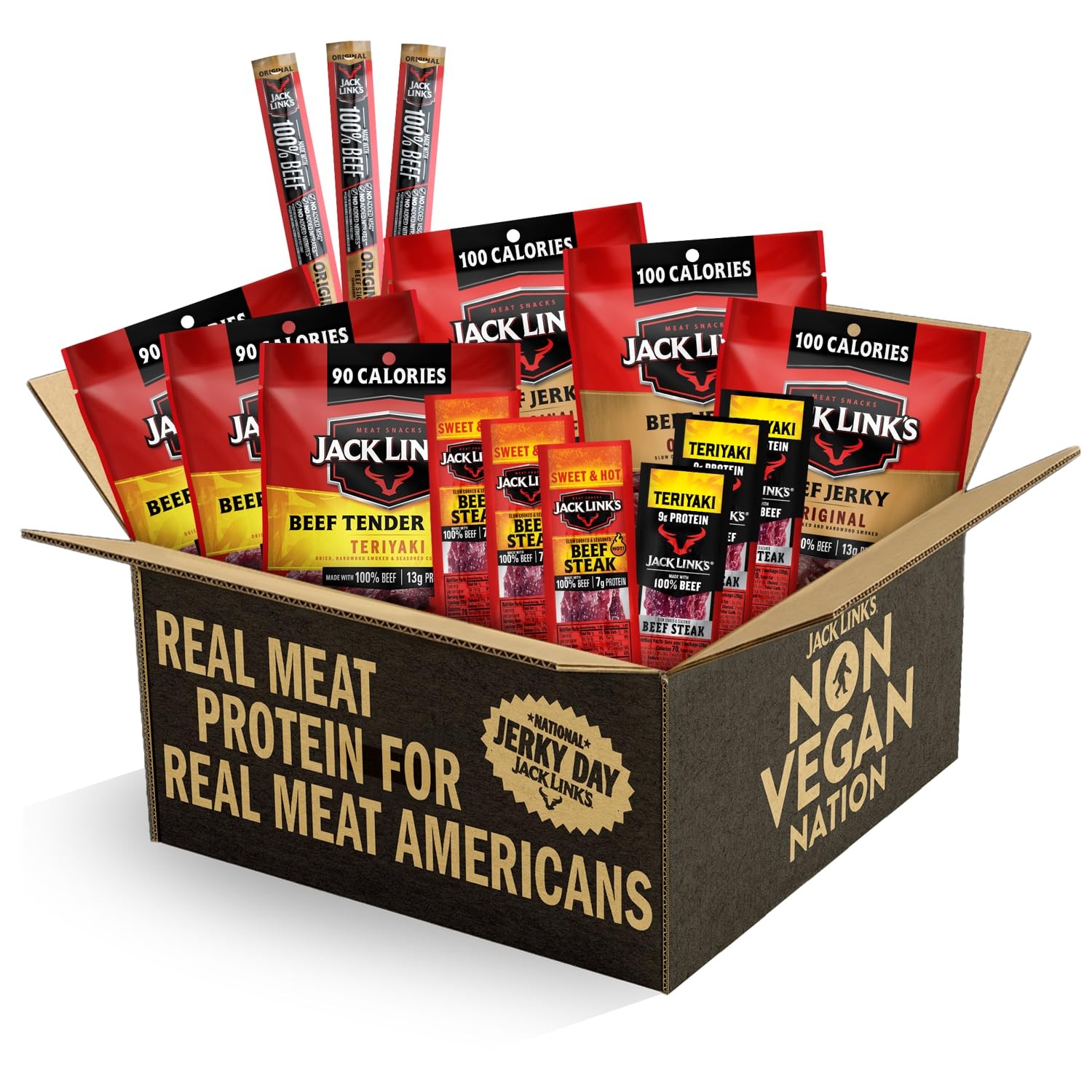 Jack Link’s Beef Jerky Variety Pack Gift Basket 15 Pack Assorted Jerky, Ste…