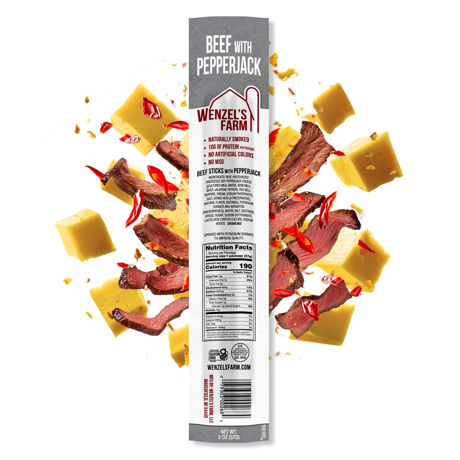 Wenzel’s Farm Beef with Pepperjack Sticks │Snack Sticks │ Flavorful, Naturall…