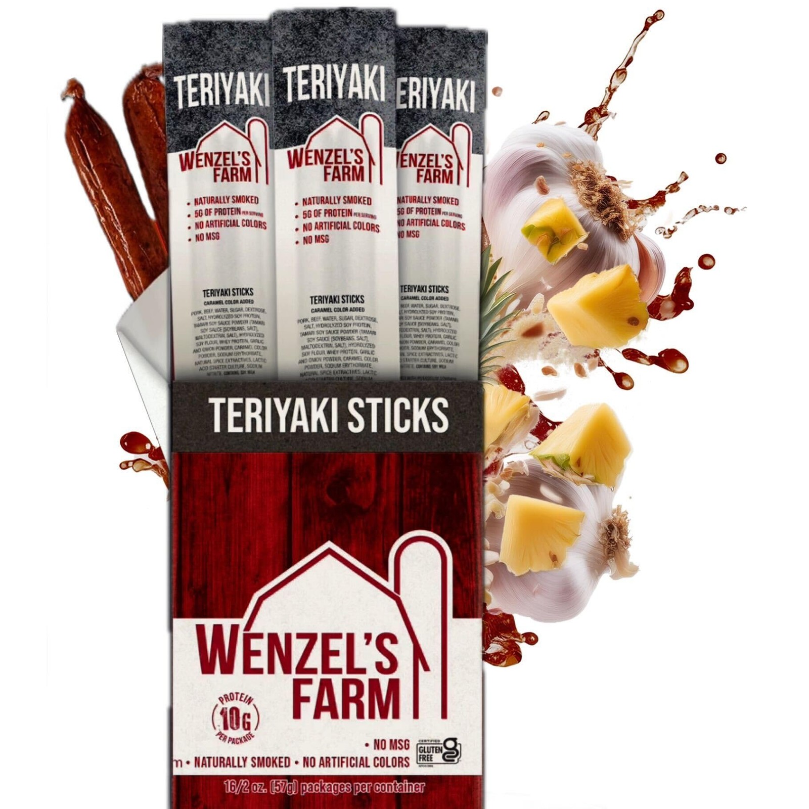 Wenzel’s Farm Teriyaki Sticks │Supports Active Lifestyles │ Flavorful, Natura…