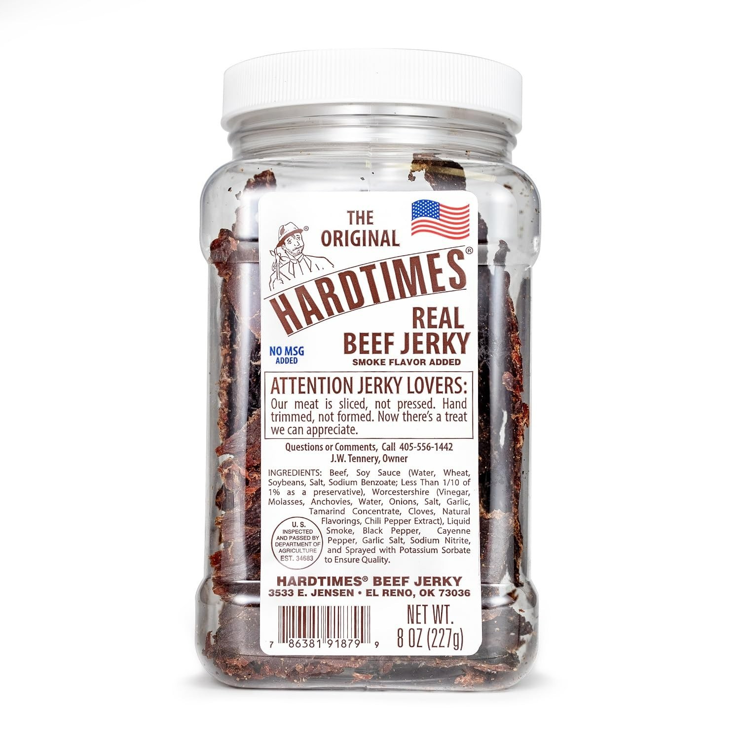Hardtimes Handcrafted Beef Jerky – Original Flavor – 8 oz. Ja