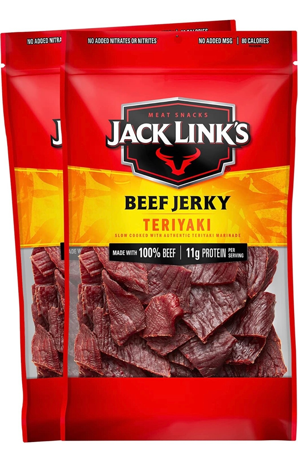 Jack Link’s Beef Jerky, Teriyaki – Flavorful Everyday Snack,9 Oz.(Pack of 2) NEW