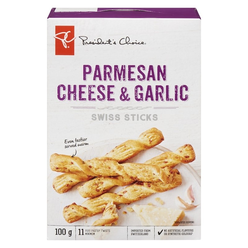 2-Pack President’s Choice Parmesan Cheese & Garlic Swiss Sticks
