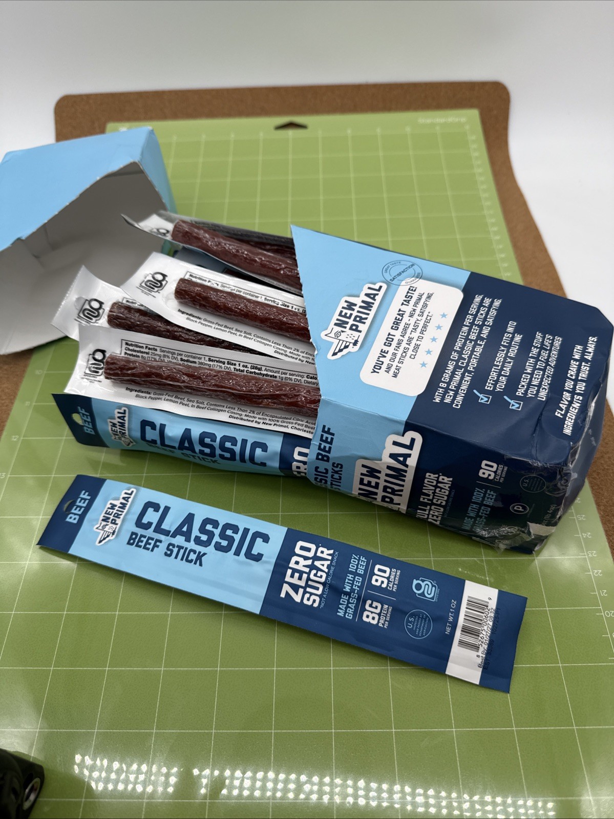 The New Primal Grass Fed Beef Sticks, Keto, Gluten Free Healthy Snacks for Adult