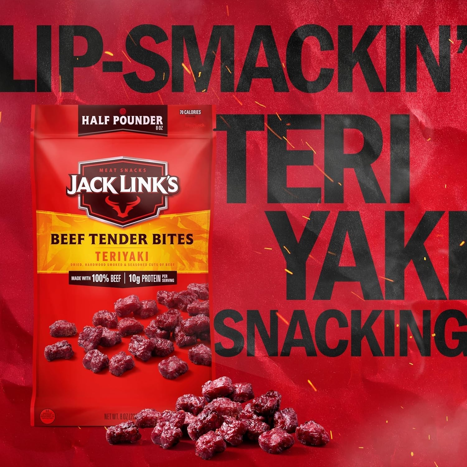 Jack Link’s Teriyaki Beef Tender Bites – 8 oz Bag – Ready 1 Count (Pack of 1)