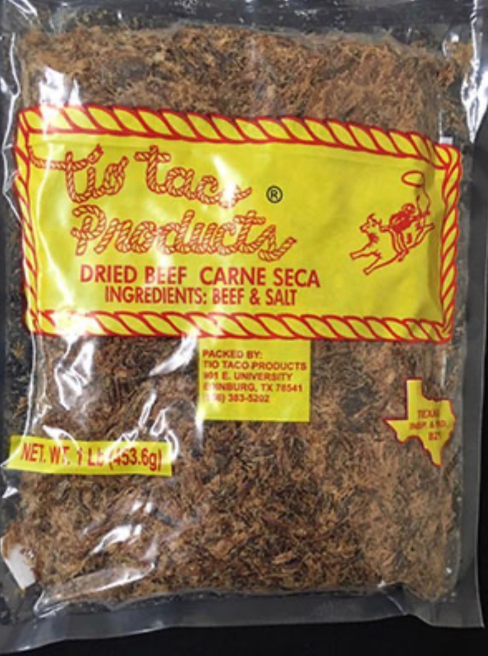 Tio Taco Products Machacado Carne Seca De Res Beef Jerkey 1lb 454grams
