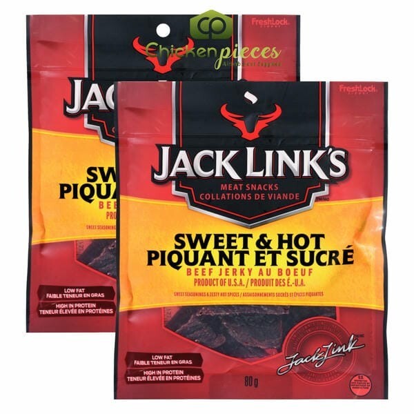 Jack Links Sweet & Hot Beef Jerky Quality Bulk Large 80g/2.82oz (2/Case)