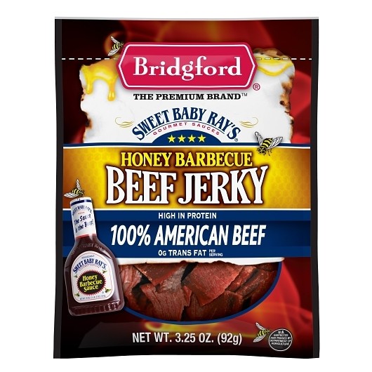 Bridgford Sweet Baby Rays 4 Flavor of 3.25 Ounce Beef Jerky, 24 Count, 1 Per
