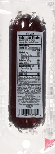 Premium Summer Sausage, 100% Natural Meat, Charcuterie Ready to Eat High Protein