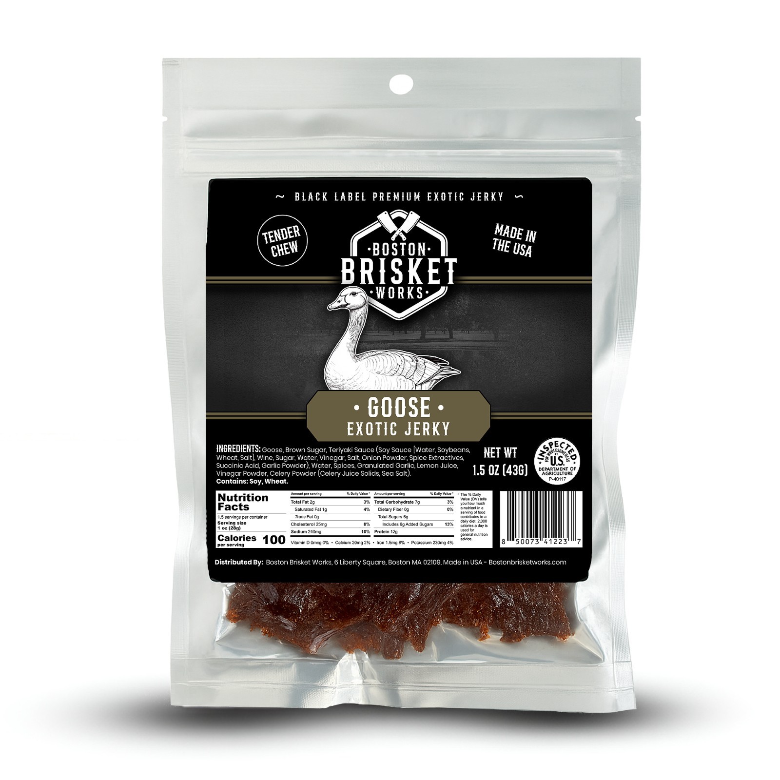GOOSE JERKY – Exotic Wild Game Snack – Made in the USA – Fast Shipping!
