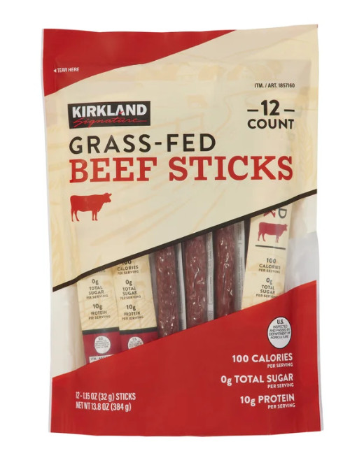 Kirkland Signature Grass-fed Beef Sticks, 1.15 oz, 12-count