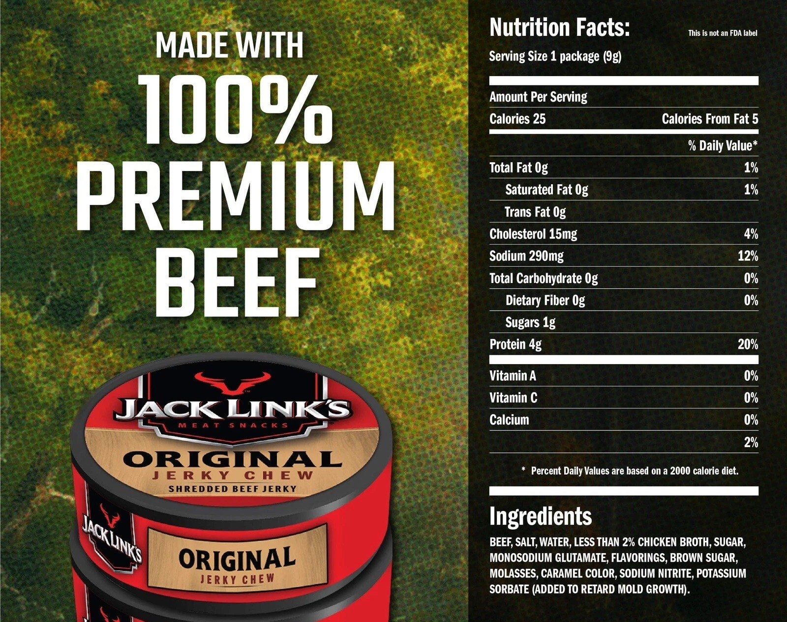 Jack Link’s Beef 🥩 Jerky Chew – 0.32 Oz Tin