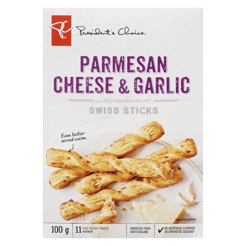 2-Pack President’s Choice Parmesan Cheese & Garlic Swiss Sticks
