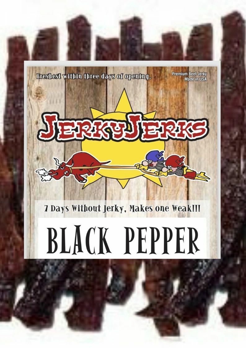 Jerky Jerks Steak Cut Black Pepper Premium Beef Jerky 8oz