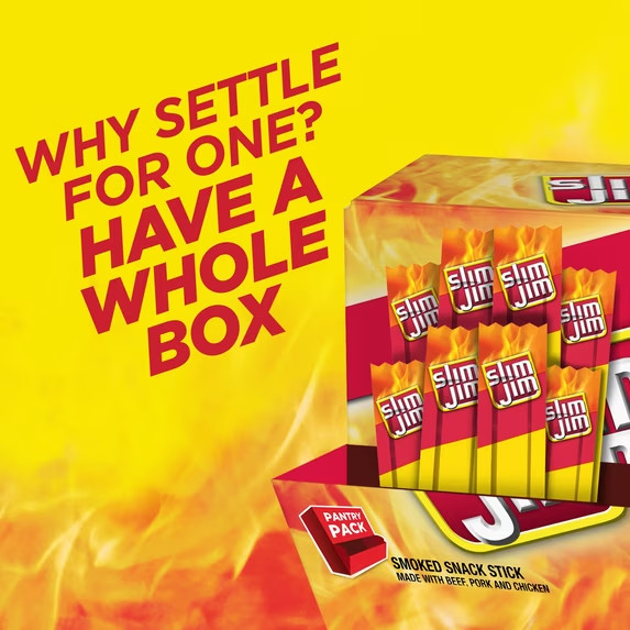 Slim Jim Original Smoked Snack Sized Sticks, 0.28 oz Meat Sticks, 46 Co. 2 pack