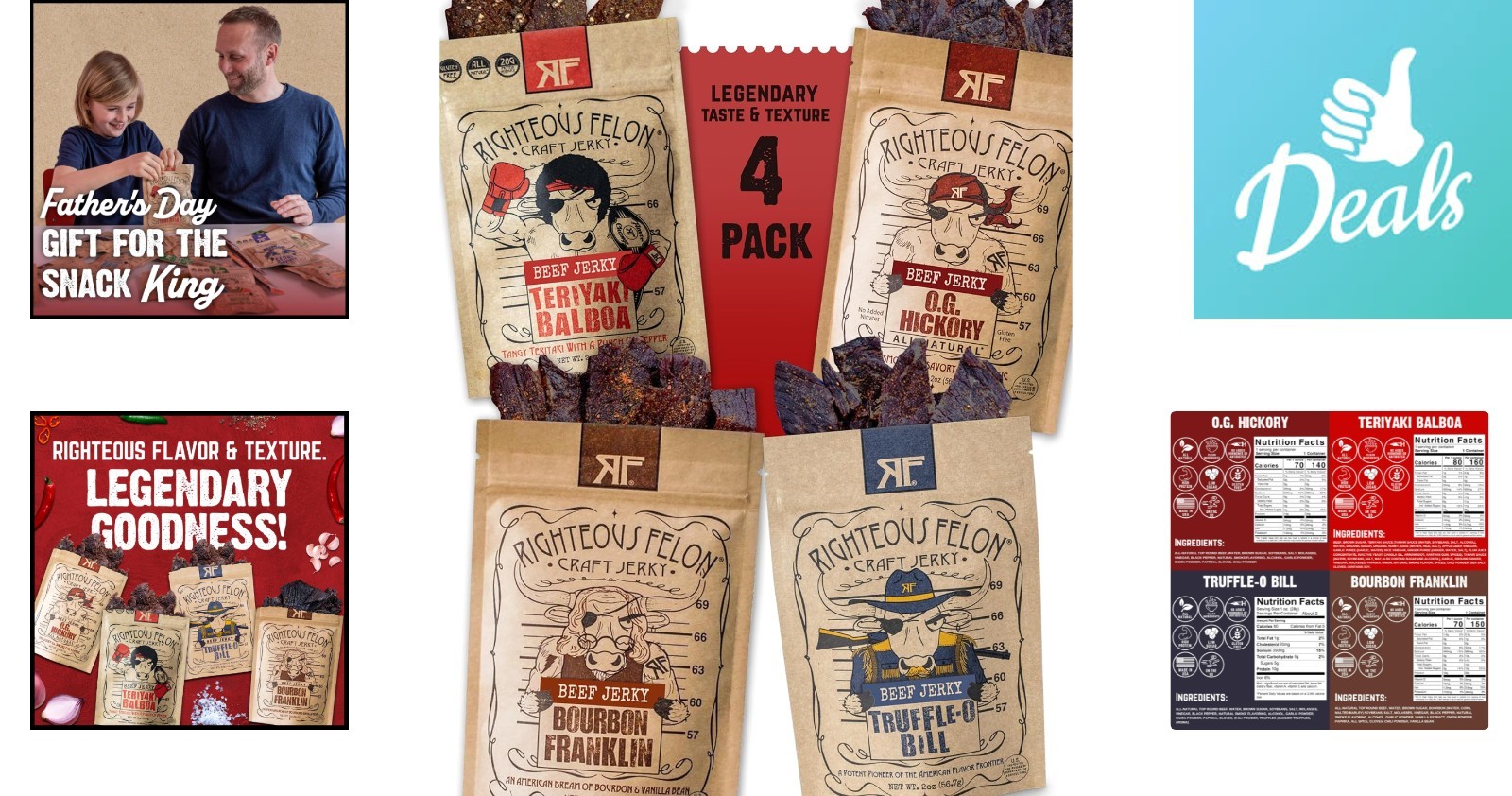 All-Natural Gluten-Free Beef Jerky Sample Pack – Father’s Day Special, 8oz
