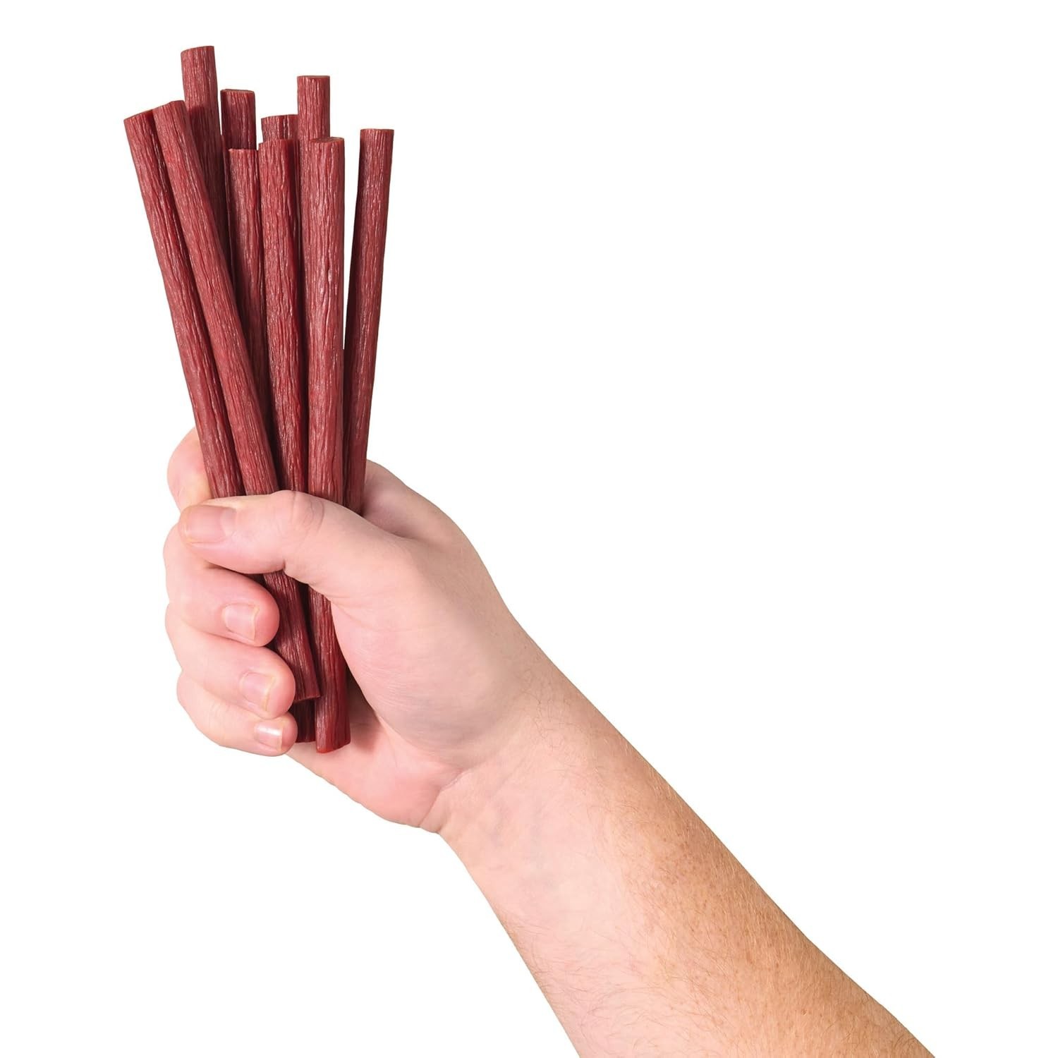 Weaver’s Hot Beef Sticks (80 hot & spicy 7” beef sticks per 40oz bag) (Pack 1)